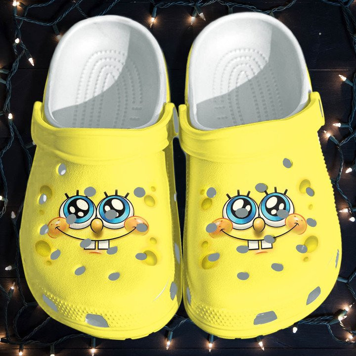 Sponge Cute Crocs Shoes Funny Face Clogs For Kids CR