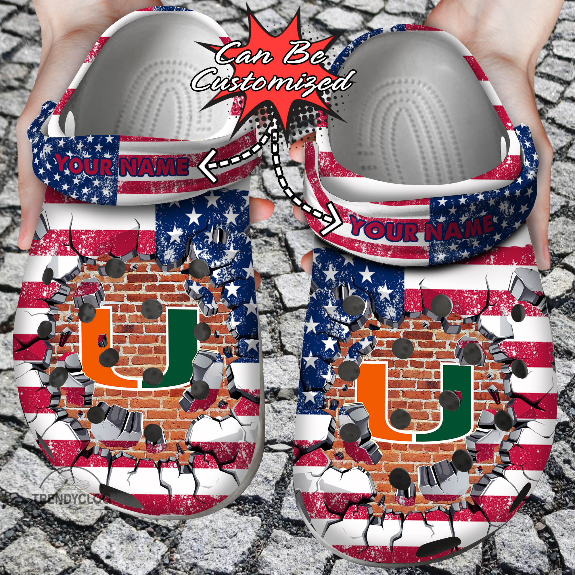 Sport Crocs Personalized MHurricanes University American Flag New Clog Shoes