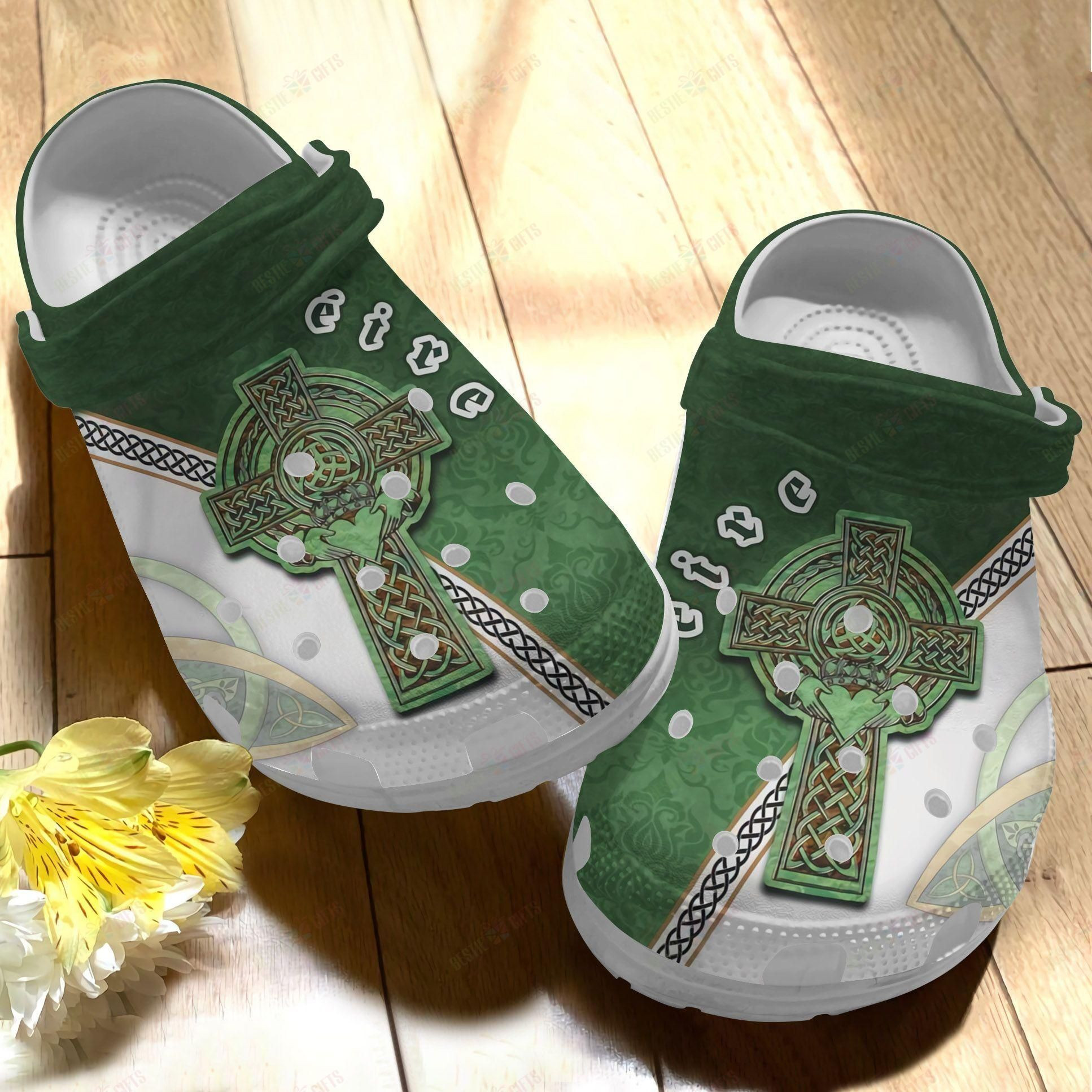 St Patricks Day Ireland Christian Cross Irish Crocband Crocs Shoes