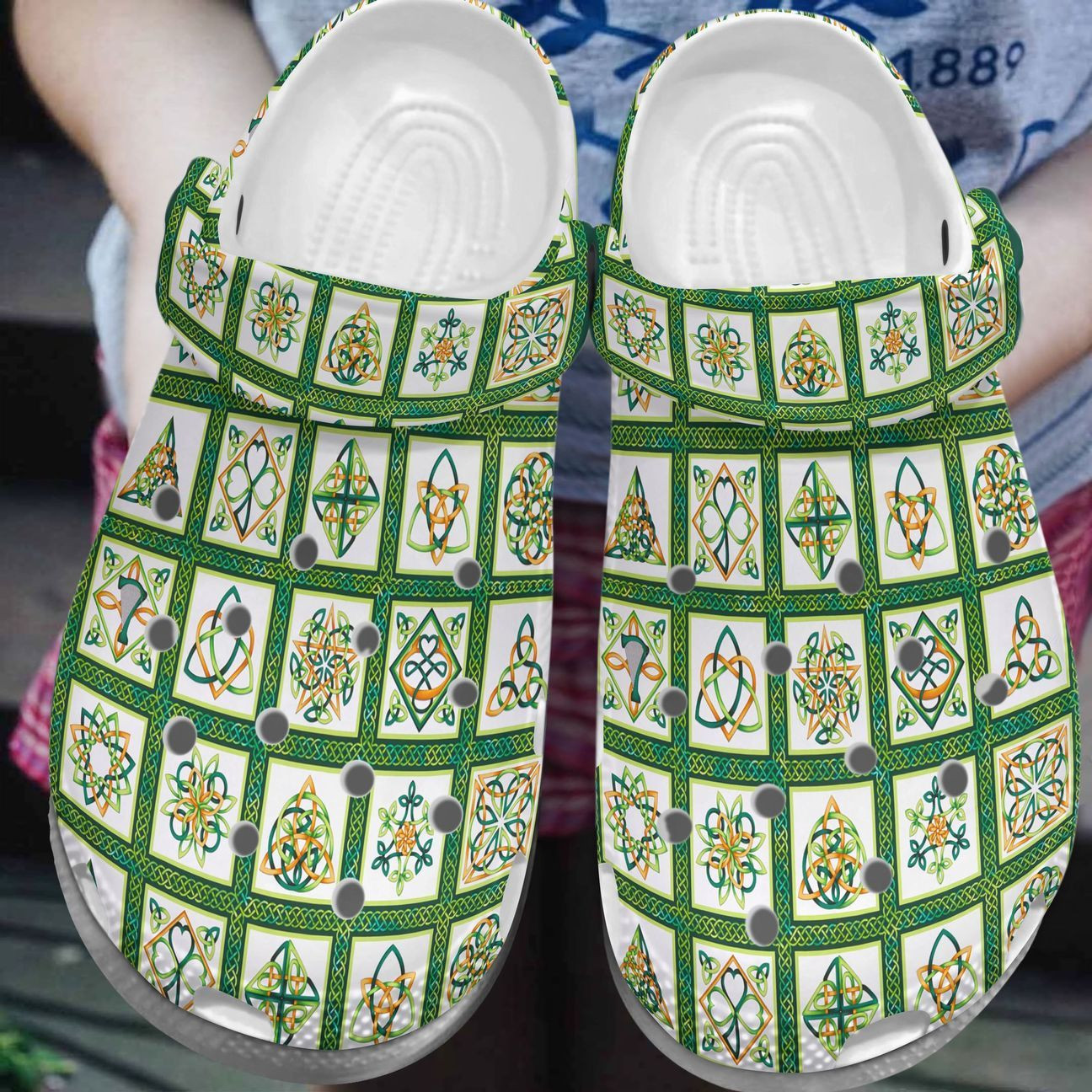 St Patricks Day Irish Celtics Pattern Crocband Crocs Shoes