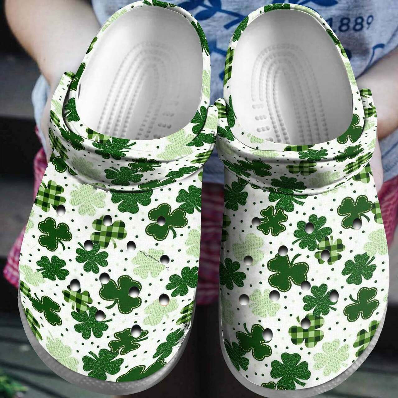 St Patricks Day Irish Shamrocks Pattern Crocband Crocs Shoes