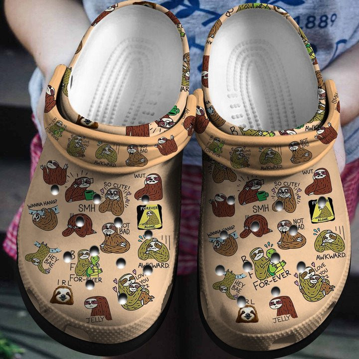 Sticker Cute Sloth Shoes Love You Bae Crocs Clogs