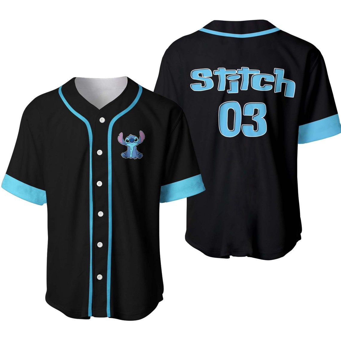 Stitch Disney Unisex Cartoon Custom Baseball Jersey Personalized Shirt Men Women