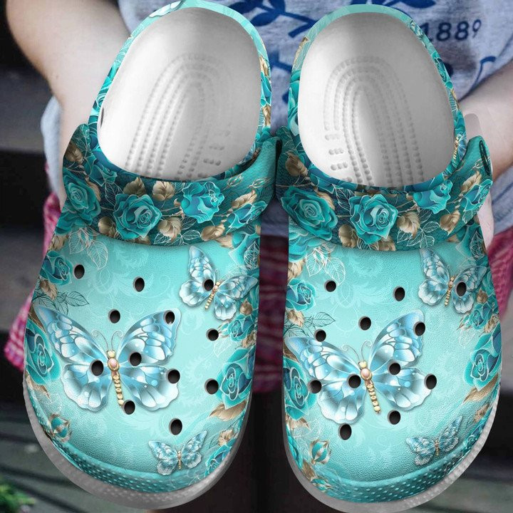 Stone Butterfly Crocs Classic Clogs Shoes