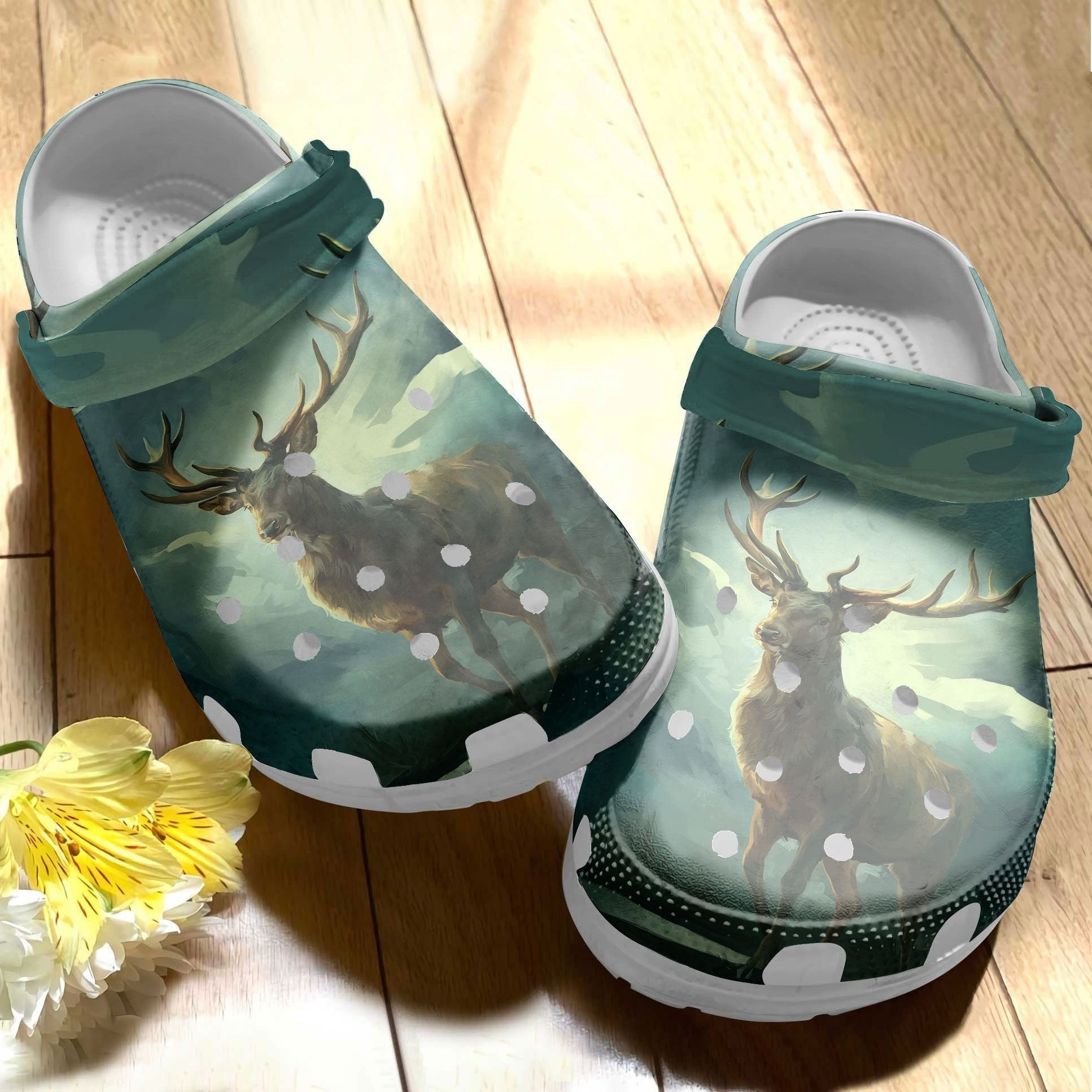 Strong Deer In The Forest Crocs Shoes Clogs Birthday Gifts For Men