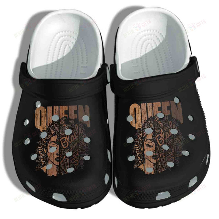 Strong Queen Black Brown Queen Crocs Classic Clogs Shoes