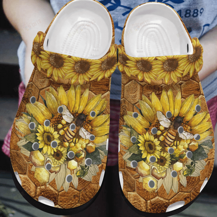 Sunflower Bee Crocs Classic Clogs Shoes