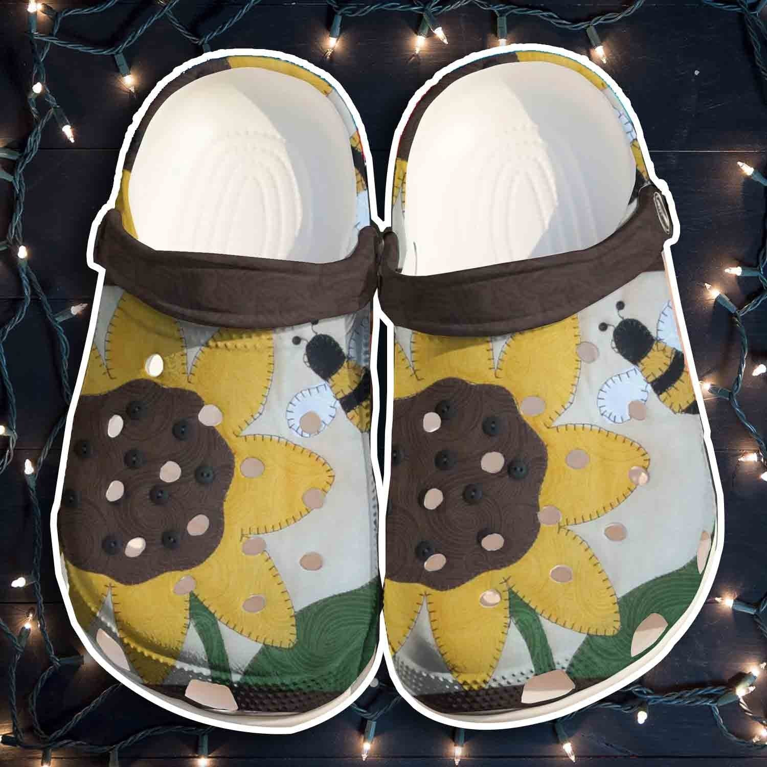 Sunflower Bee Suture Crocs Shoes Clogs For Niece Daughter