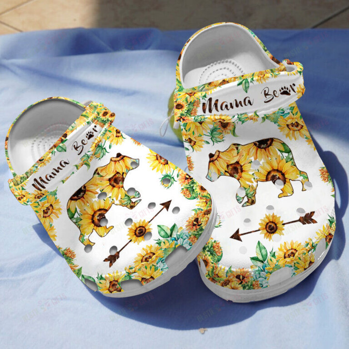 Sunflower Mama Bear Crocs Classic Clogs Shoes