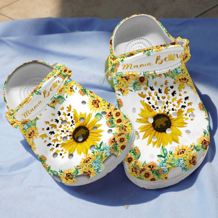 Sunflower Mama Bear Mothers Day Crocs Classic Clogs Shoes