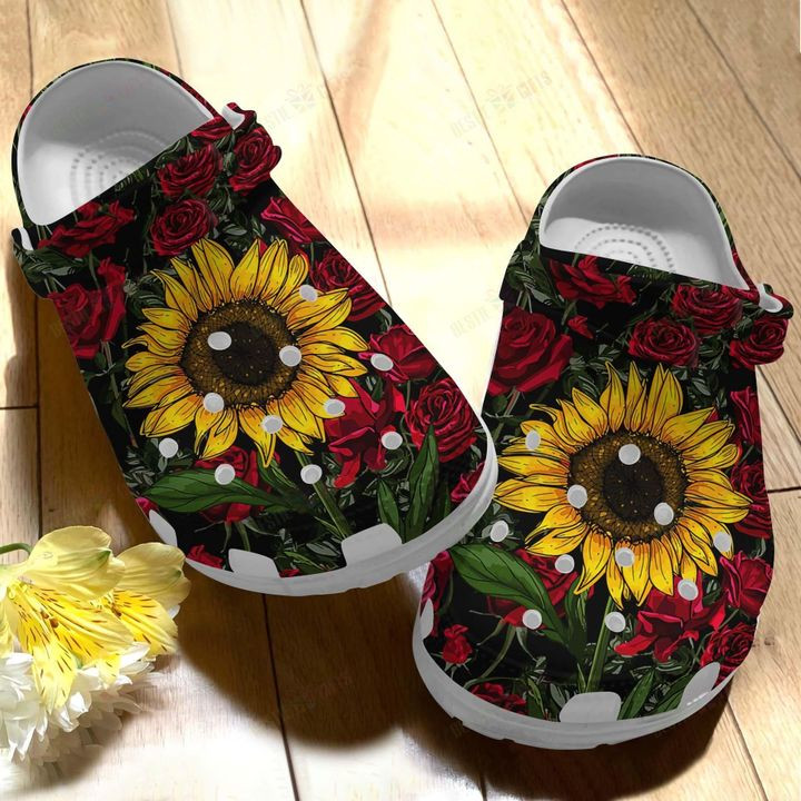 Sunflower Red Velvet Crocs Classic Clogs Shoes