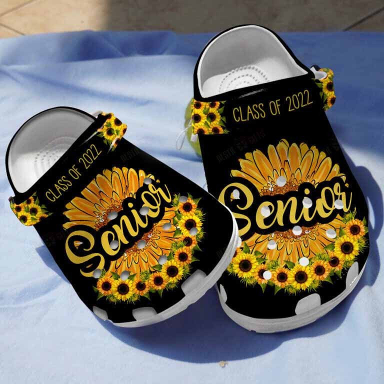 Sunflower Senior Class Of 2022 Clogs Crocs Shoes Gifts For Daughter Friends