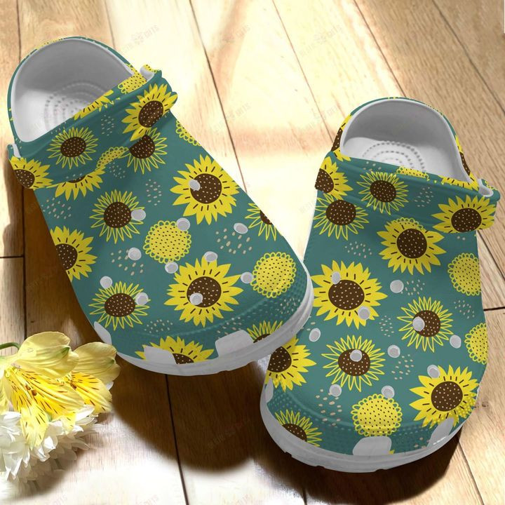 Sunflower White Sole Sunflower Crocs Classic Clogs Shoes