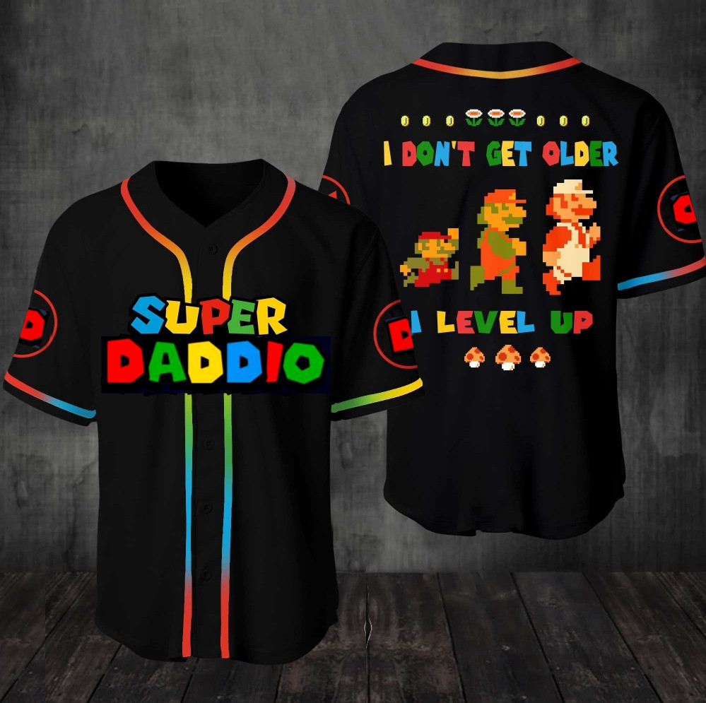 Super Daddio Dad Baseball Jersey, Unisex Jersey Shirt for Men Women
