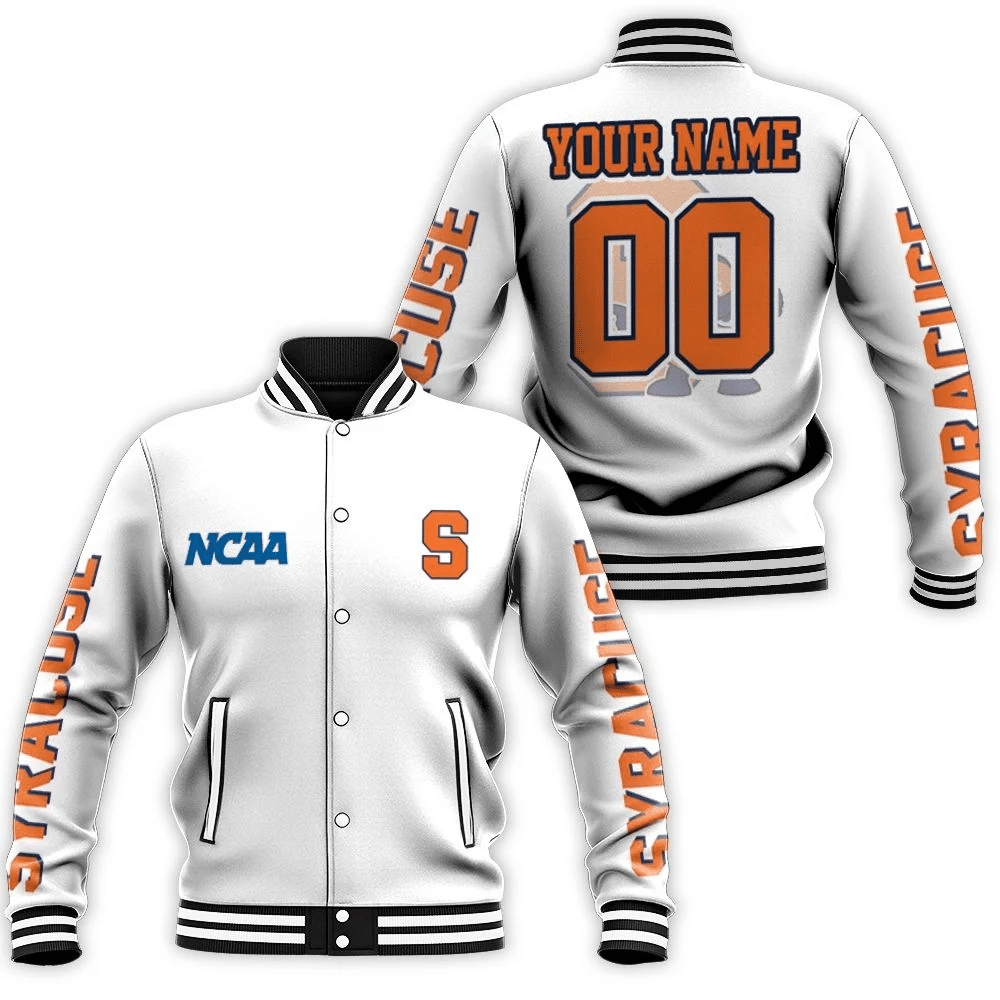 Syracuse Orange Ncaa Bomber 3d Personalized Baseball Jacket for Men Women