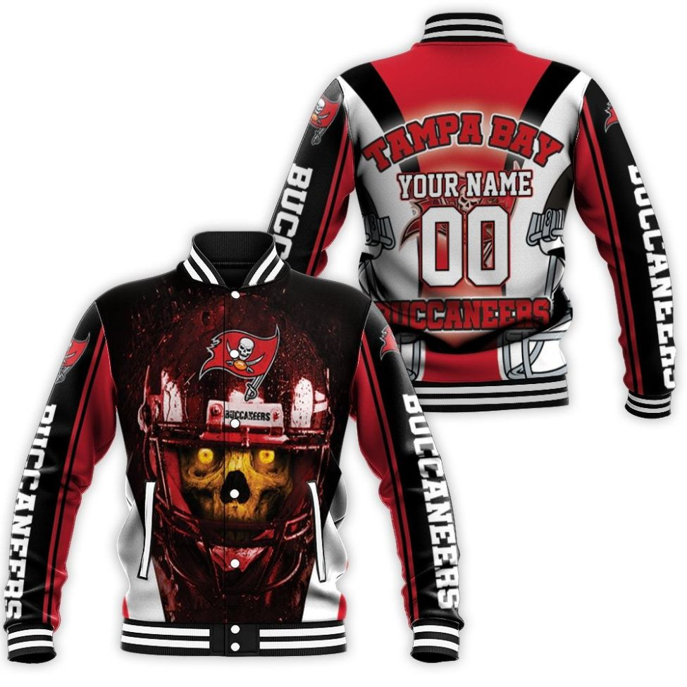 Tampa Bay Buccaneers Nfl Champions Skull Personalized Baseball Jacket for Men Women