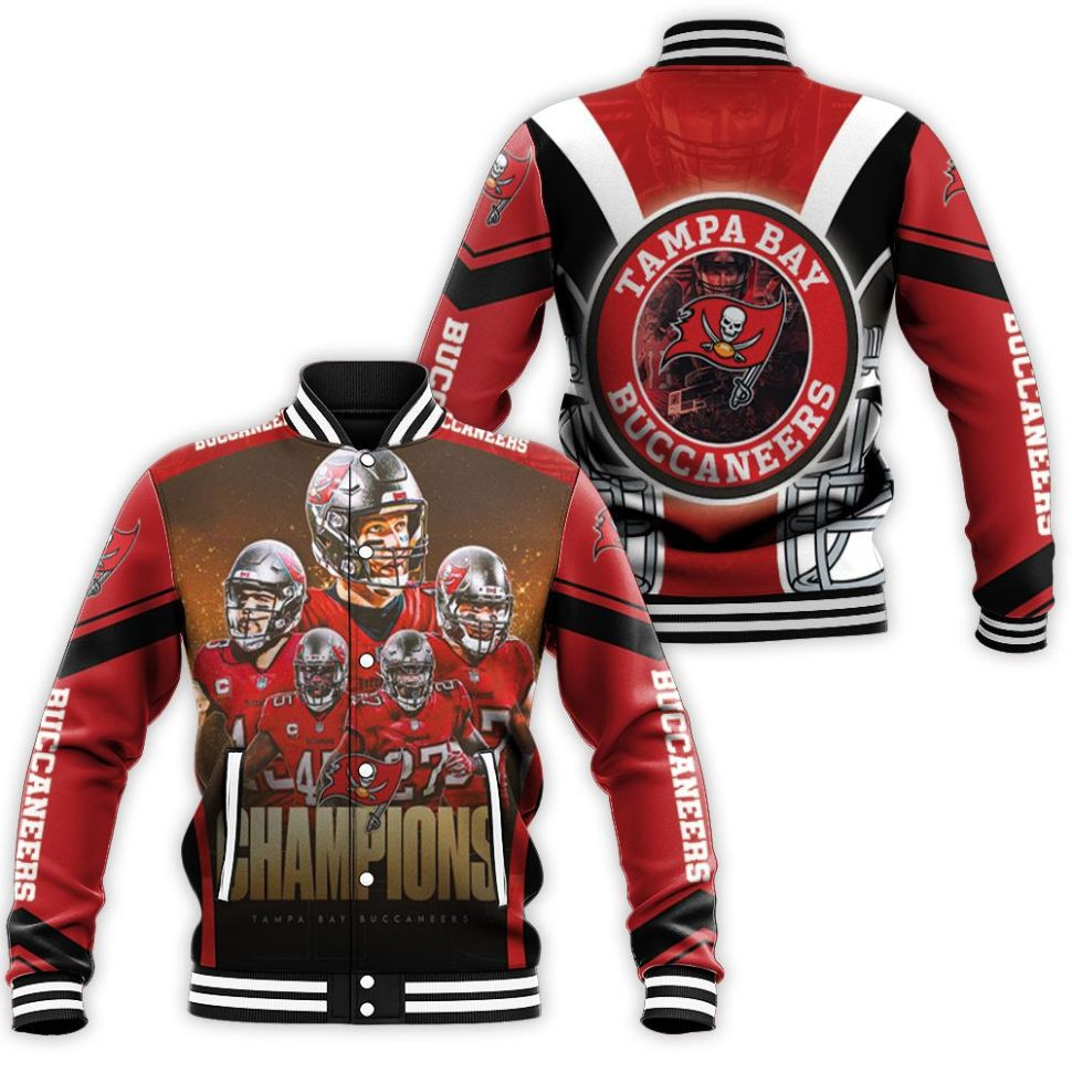 Tampa Bay Buccaneers Super Bowl Champions Red Baseball Jacket for Men Women