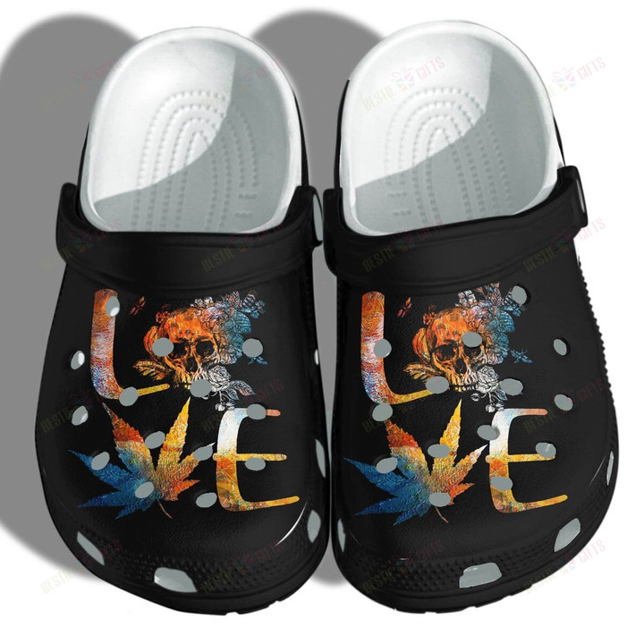 Tattoo Love Skull Weed Funny Crocs Classic Clogs Shoes