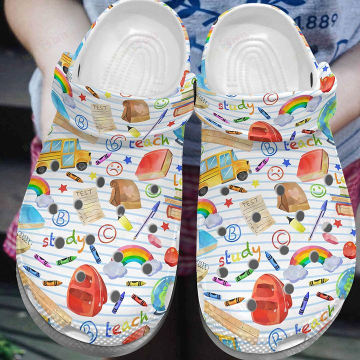 Teacher LetS Go To School Crocs Classic Clogs Shoes