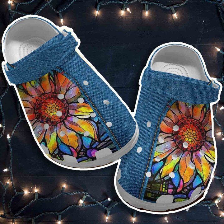 The Colorful Natural Sunflower Shoes Hippie Style Clogs Crocs CL