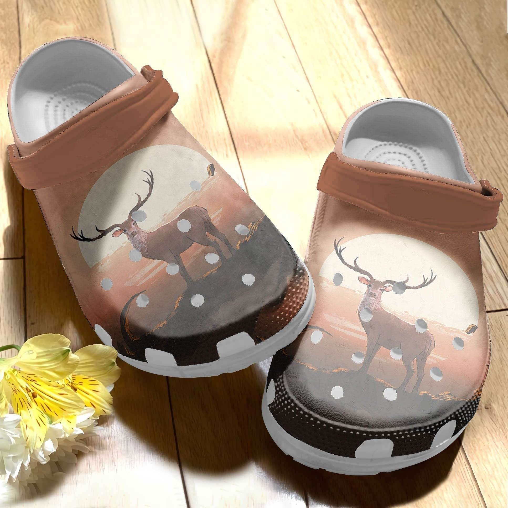 The Deer Standing On A Giant Branch Crocs Shoes Clogs Gifts For Men Women