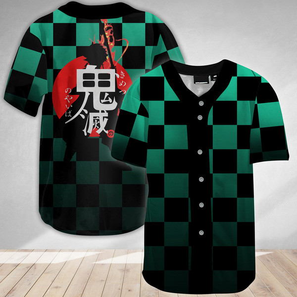 The Summer Kimetso No Yaiba Tanjiro Baseball Jersey, Unisex Jersey Shirt for Men Women