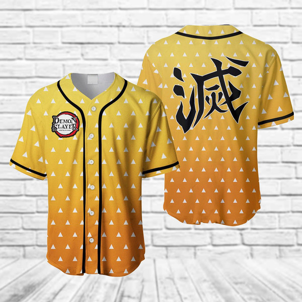The Summer Zenitsu Demon Slayer Baseball Jersey, Unisex Jersey Shirt for Men Women