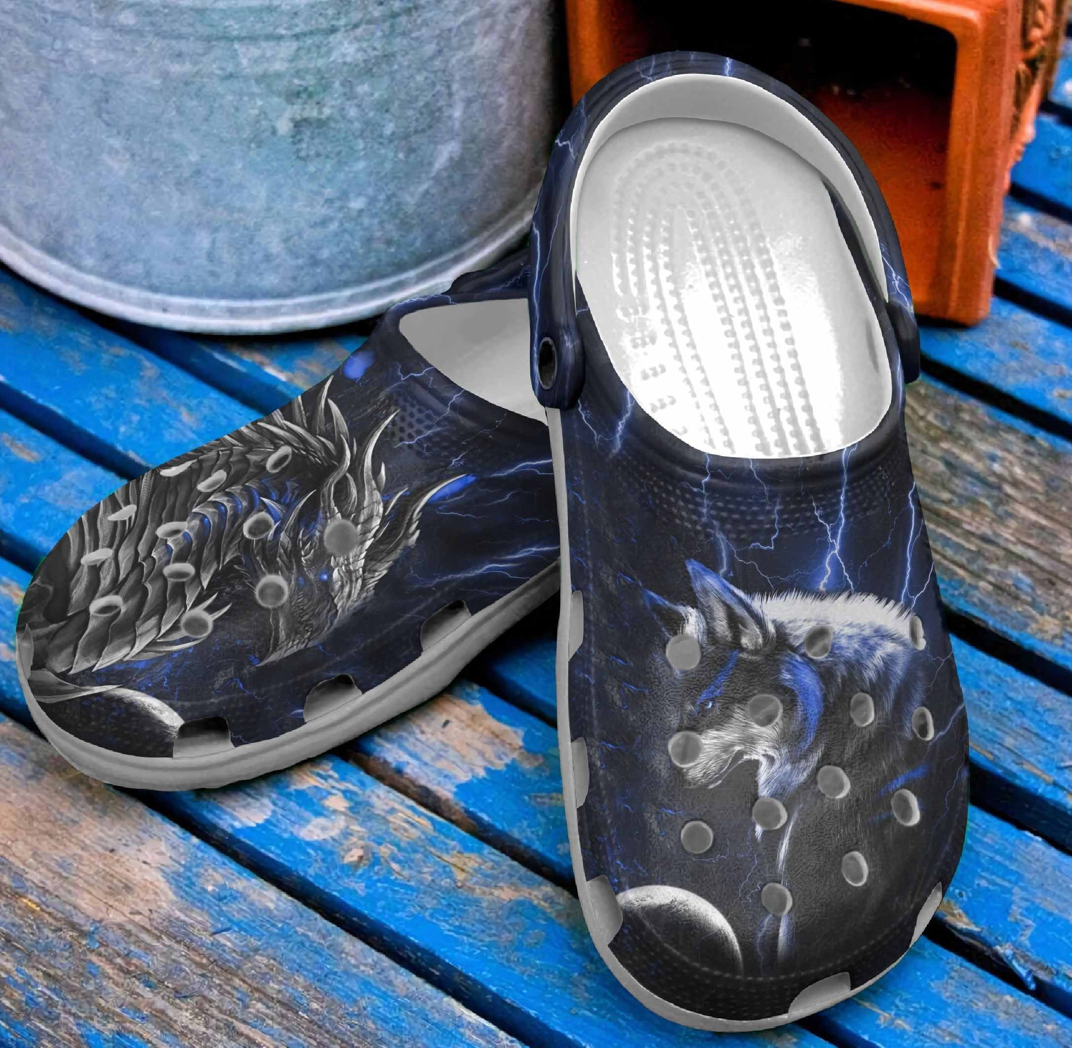 Thunder Monster And Wolf Shoes Crocs Clogs Birthday Gifts For Men Son