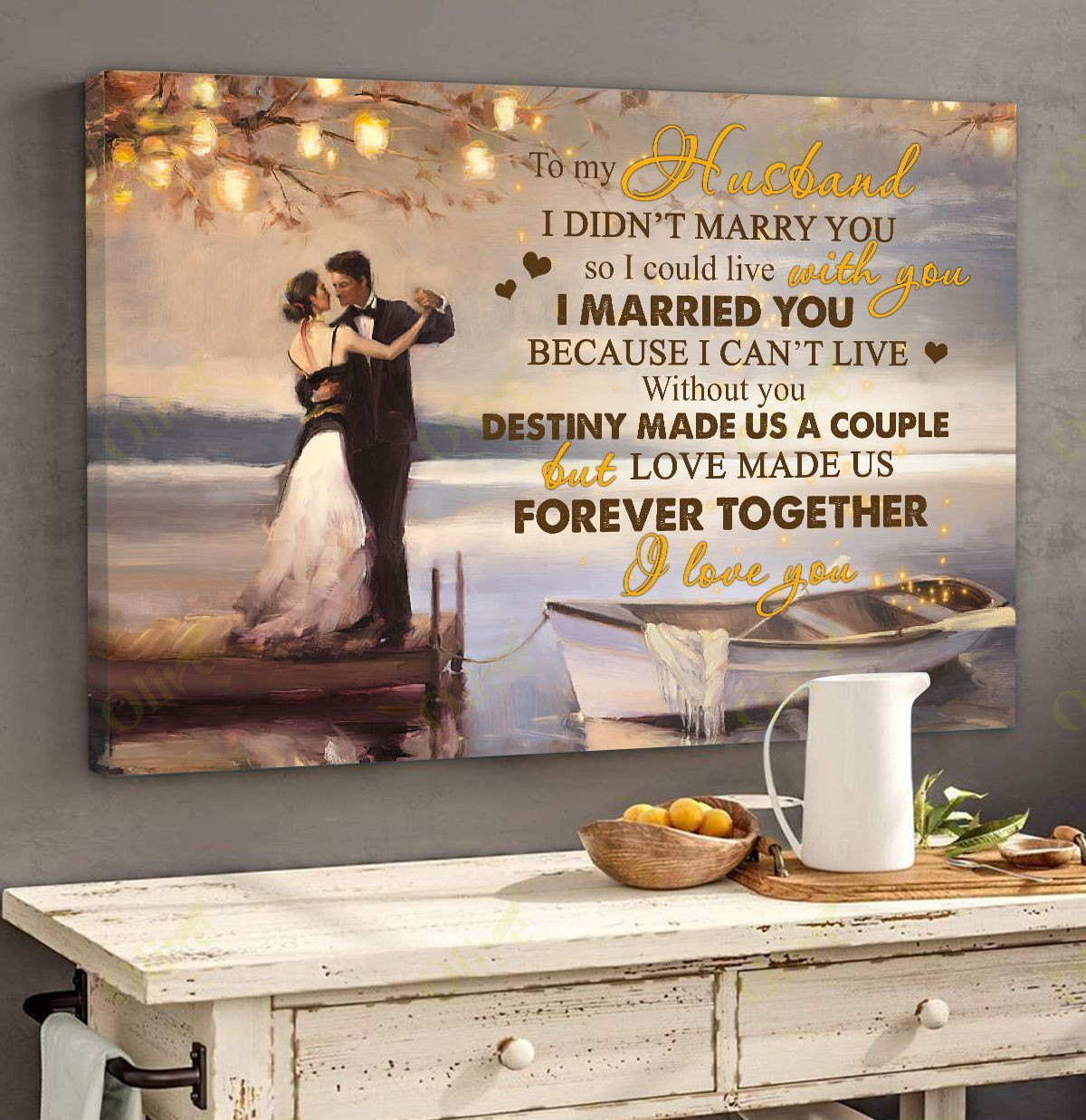 To Husband - Destiny Brought Us Together Poster And Canvas Art Wall Decor