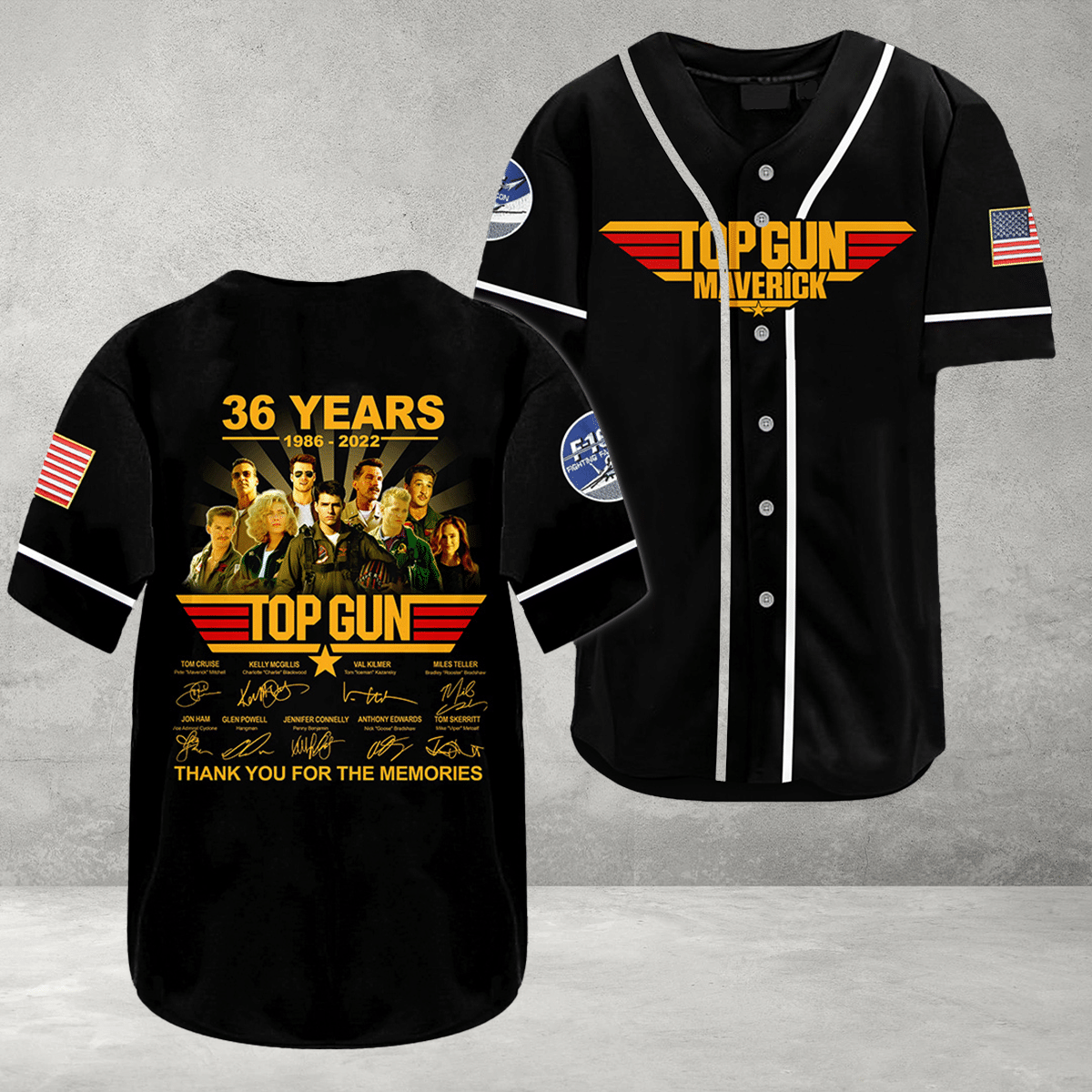 Top Gun Maverick 36 Years With Signatures Baseball Jersey