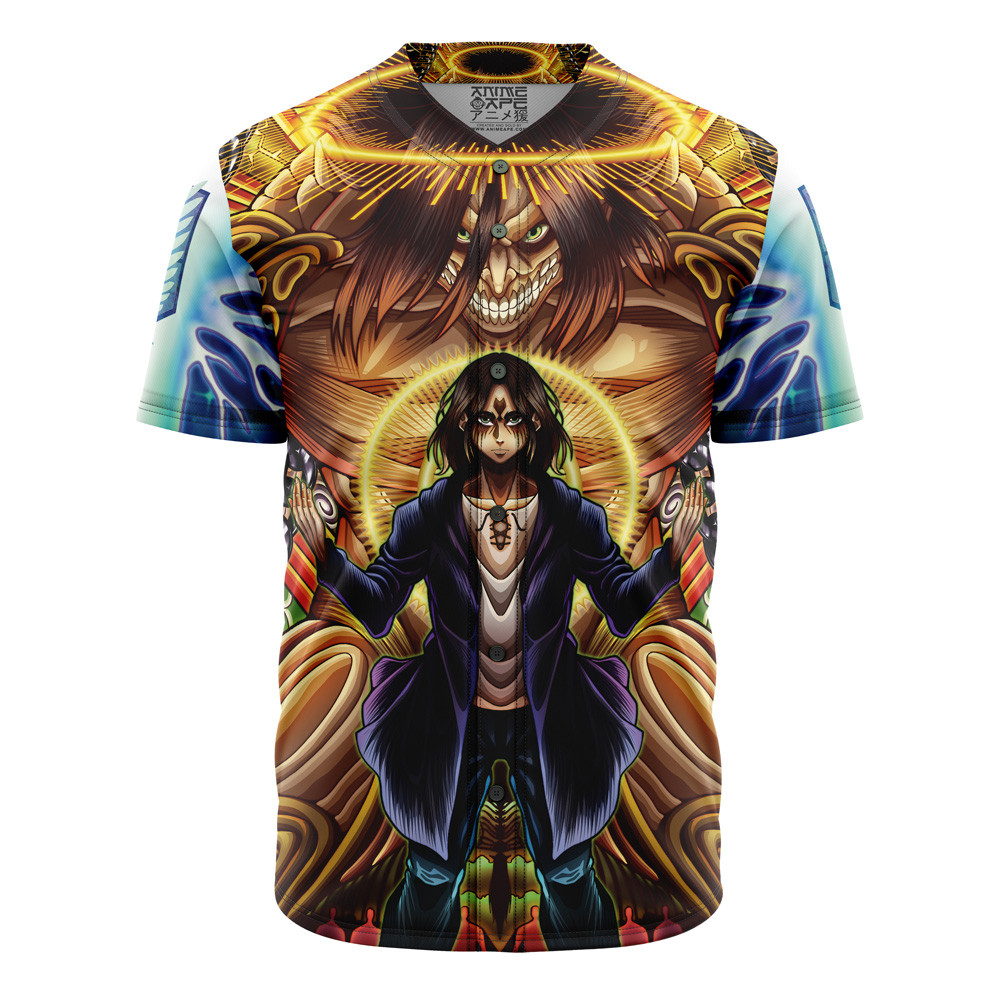 Trippy Eren Yeager Timeskip Attack on Titan Baseball Jersey