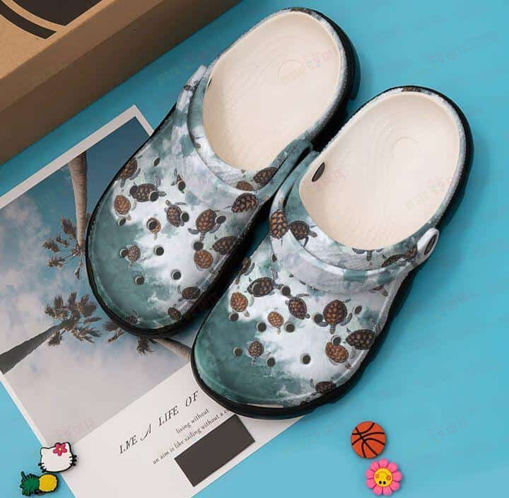 Turtle Crocs Classic Clogs Shoes