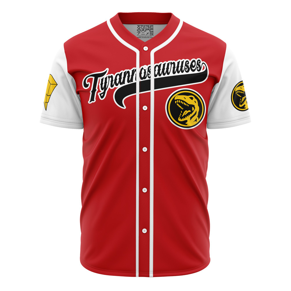 Tyrannosauruses Red Power Rangers Baseball Jersey