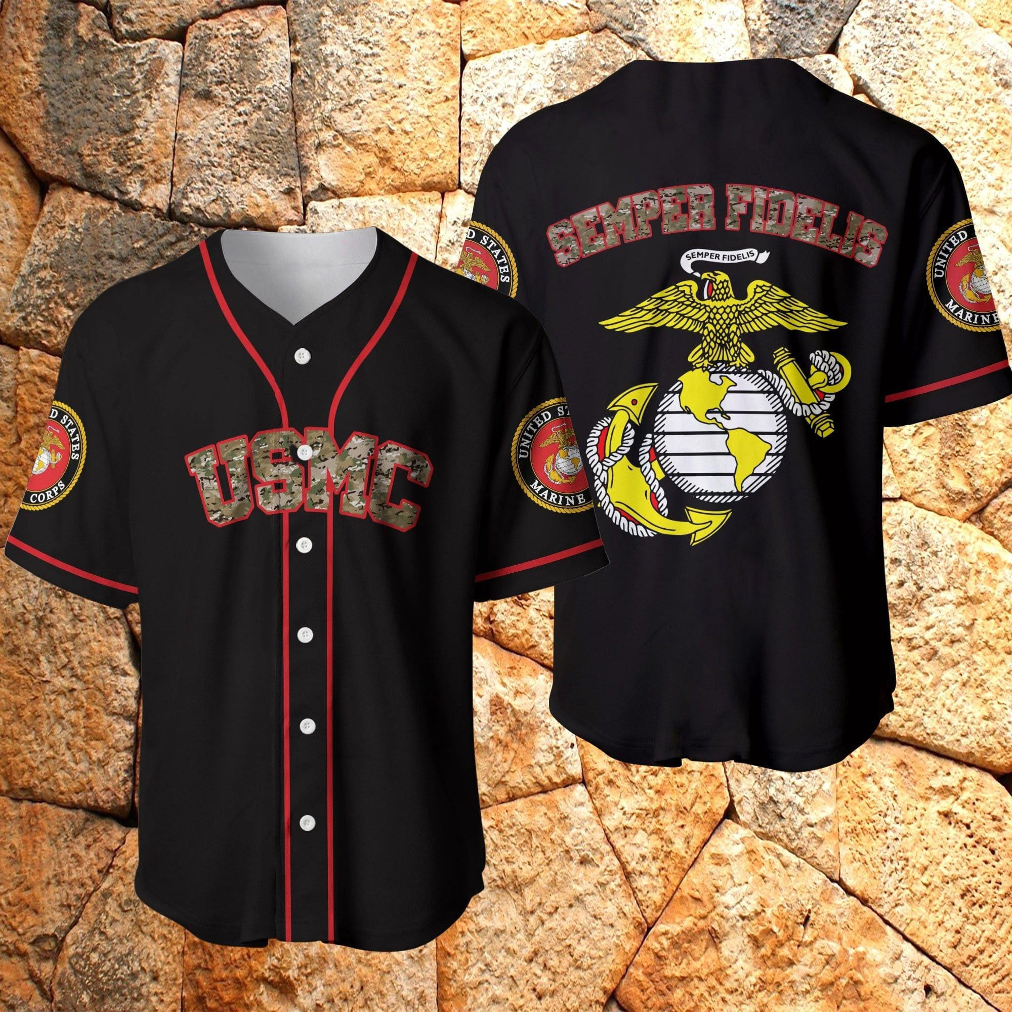 US Marine Semper Fi Baseball Jersey, Unisex Jersey Shirt for Men Women