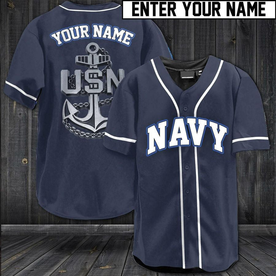 US Navy Simple Personalized Baseball Jersey