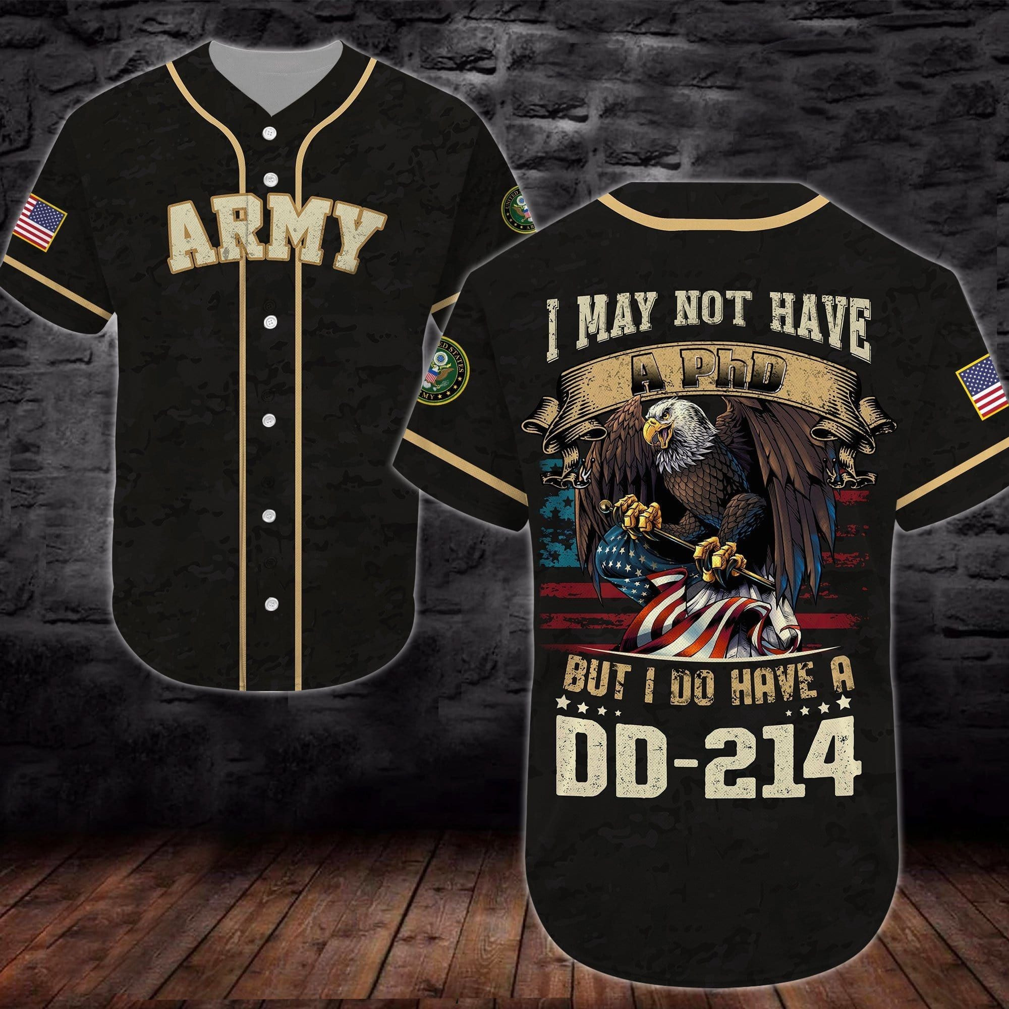United States Army DD-214 Baseball Jersey
