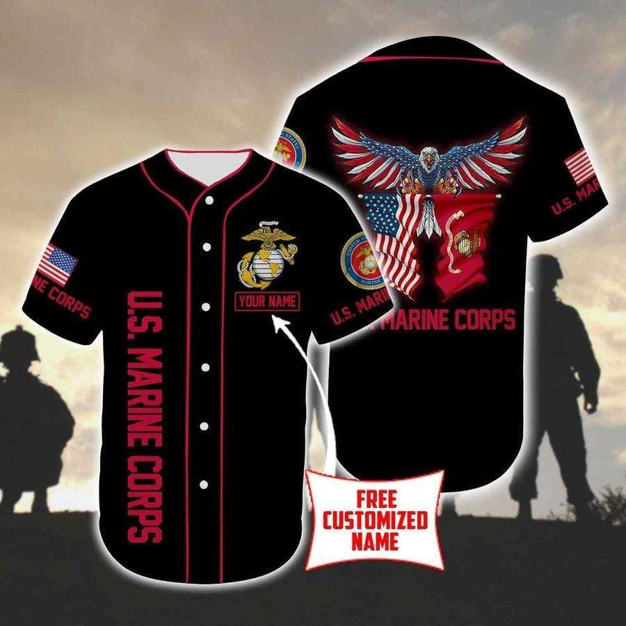 Us Marine Corps Eagle Personalized Baseball Jersey