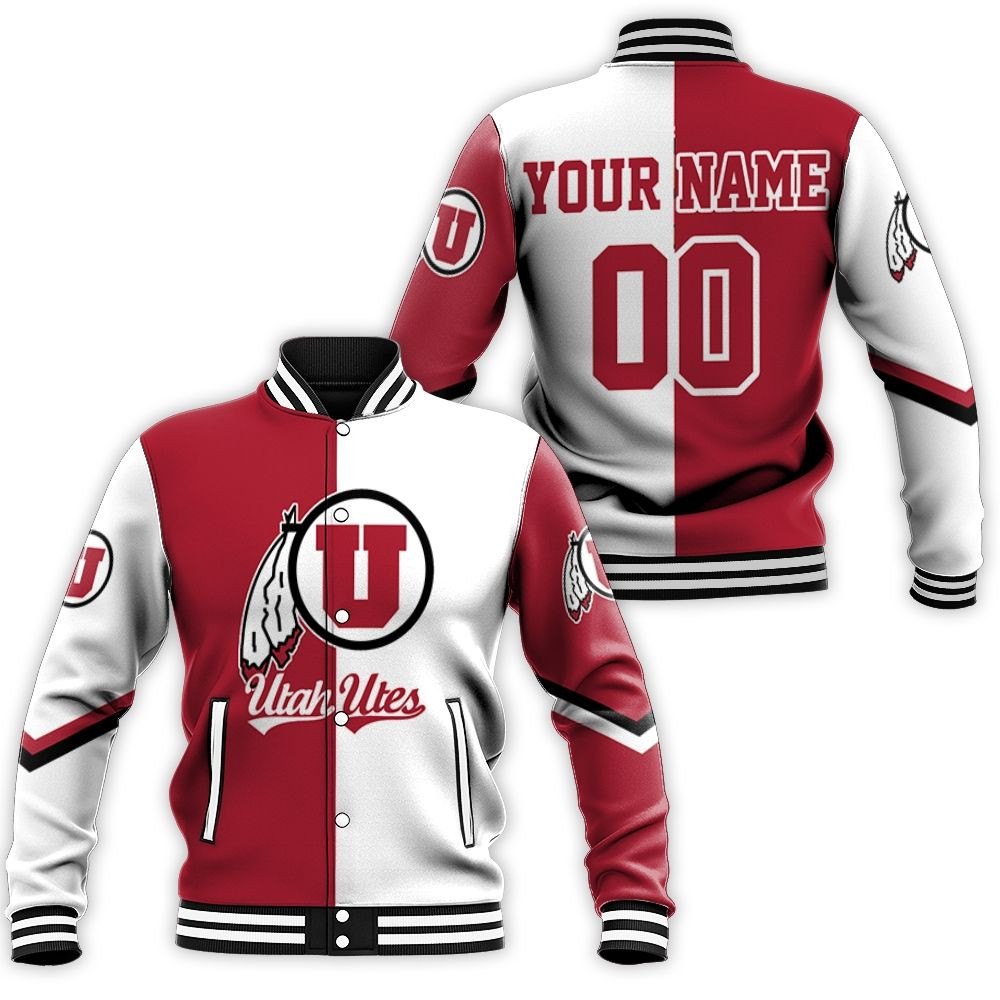 Utah Utes Mascot For Utes Fans 3d Personalized Baseball Jacket for Men Women