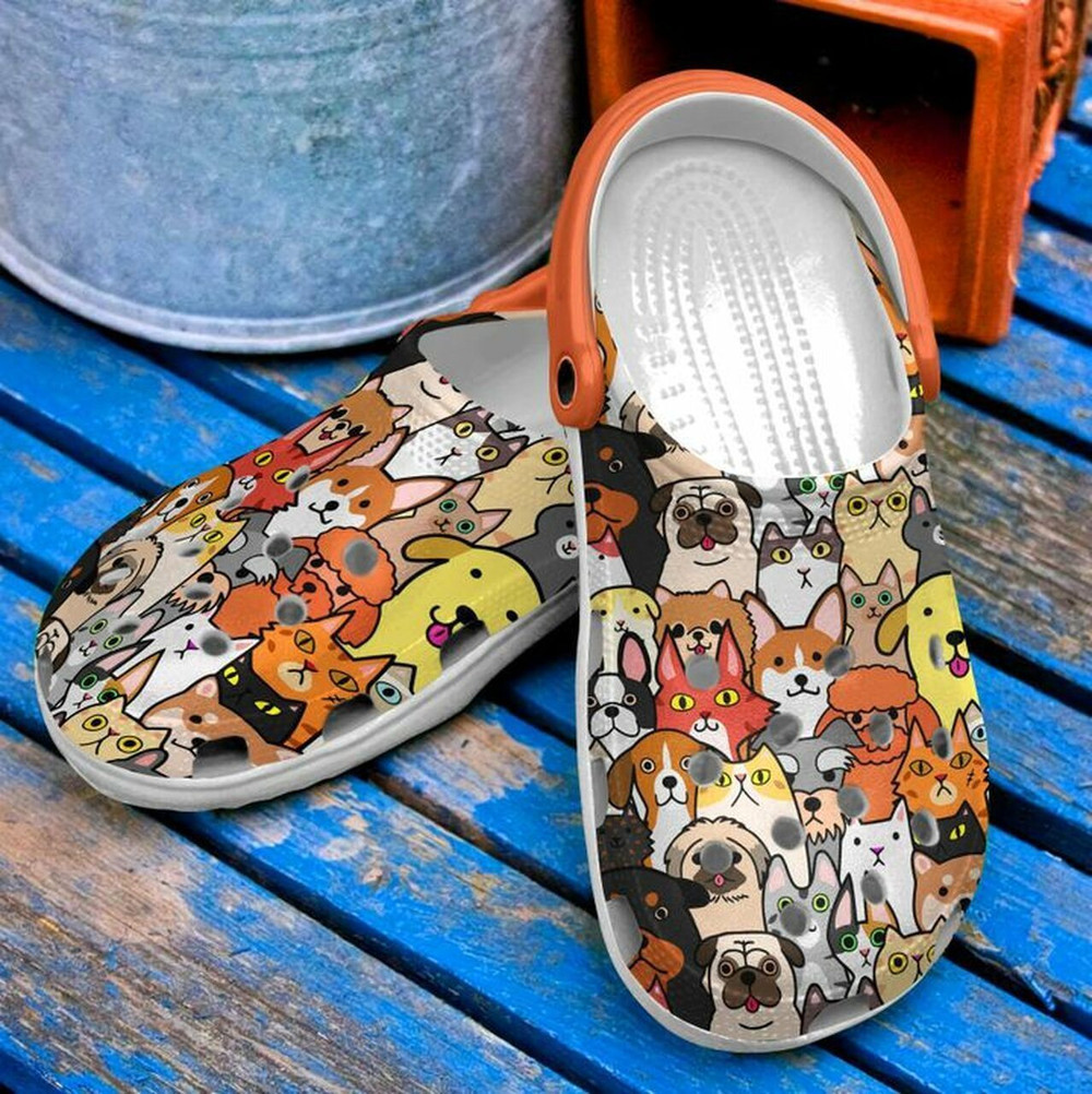 Vet Tech Cats And Dogs Doodle 102 Gift For Lover Rubber Crocs Clog Shoes Comfy Footwear