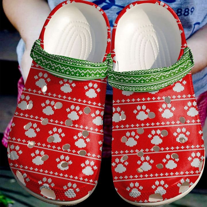 Vet Tech Christmas Paws Ugly Pattern Crocs Crocband Clog Shoes For Men Women