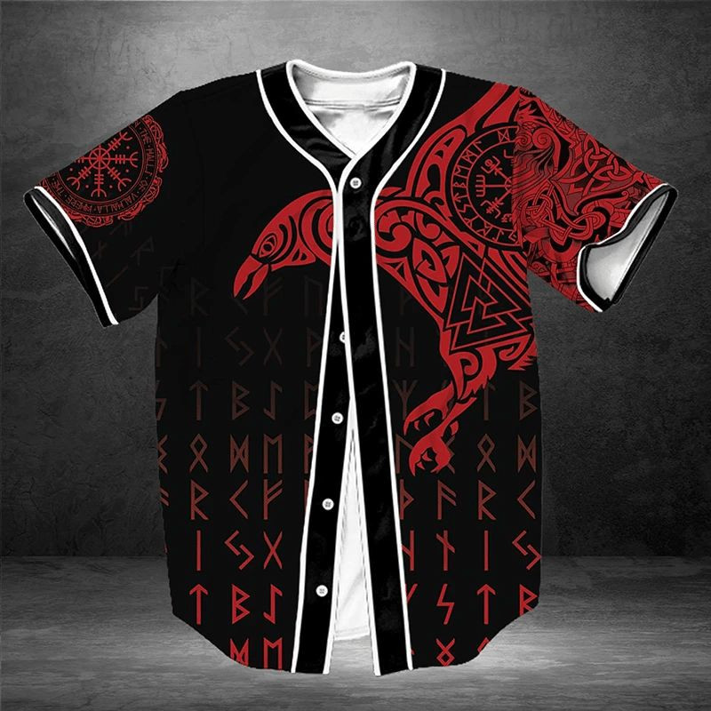 Viking Raven Gift For Lover Baseball Jersey