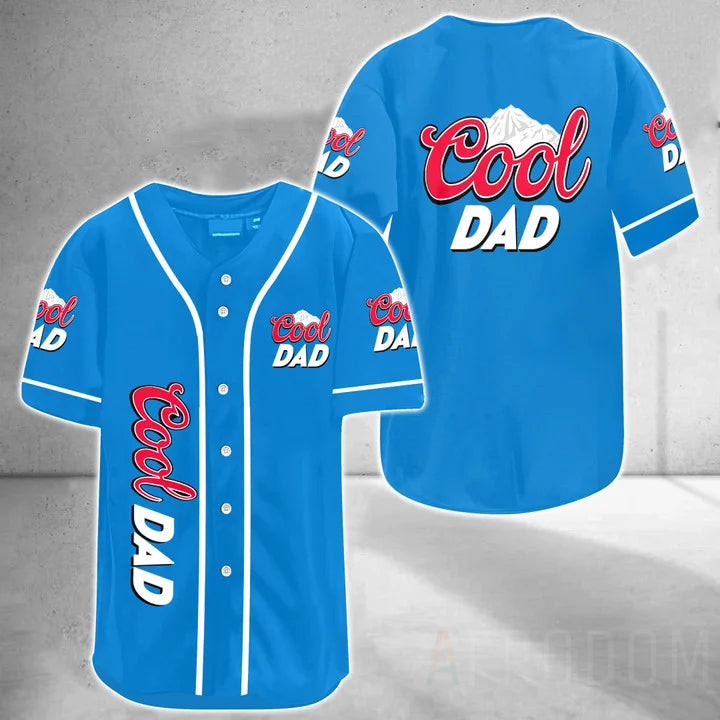 Vintage Blue Cool Dad Baseball Jersey, Unisex Jersey Shirt for Men Women