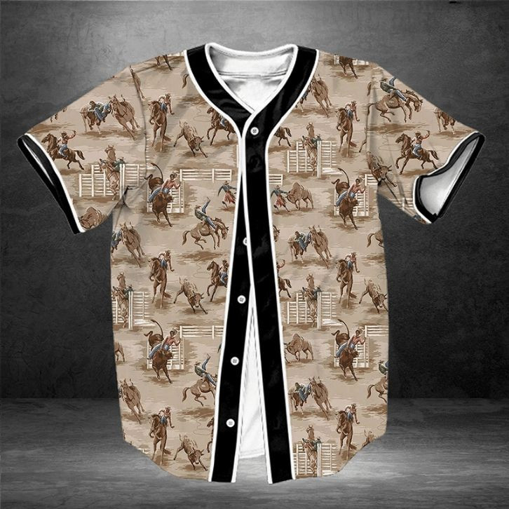 Vintage Cowboy Rodeo Gift For Lover Baseball Jersey