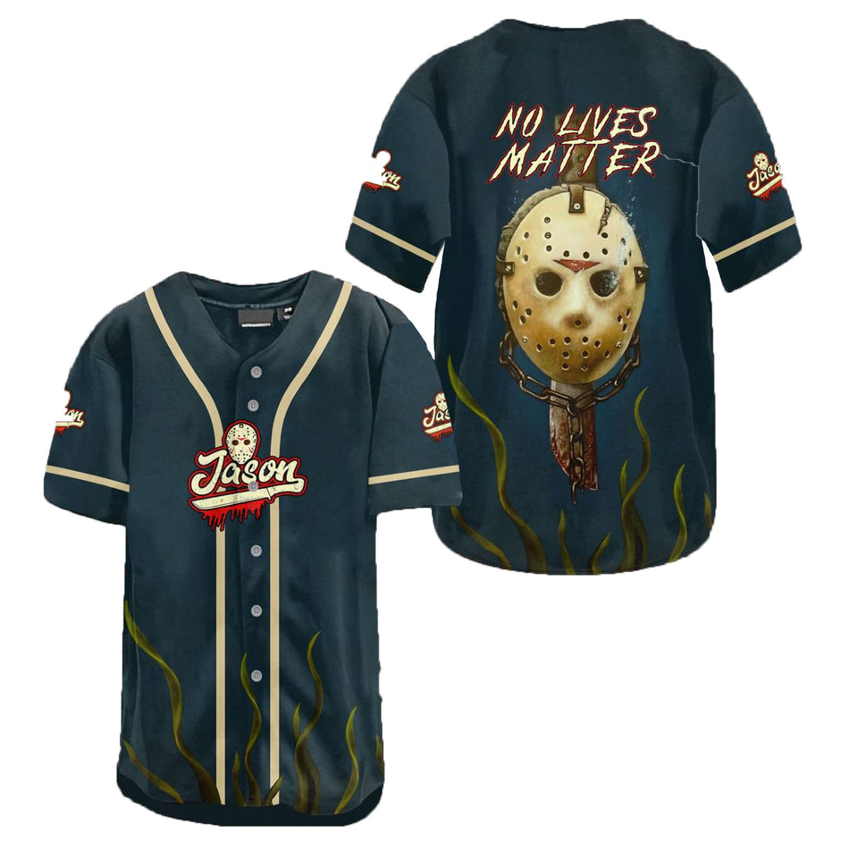 Vintage Jason No Lives Matter Baseball Jersey