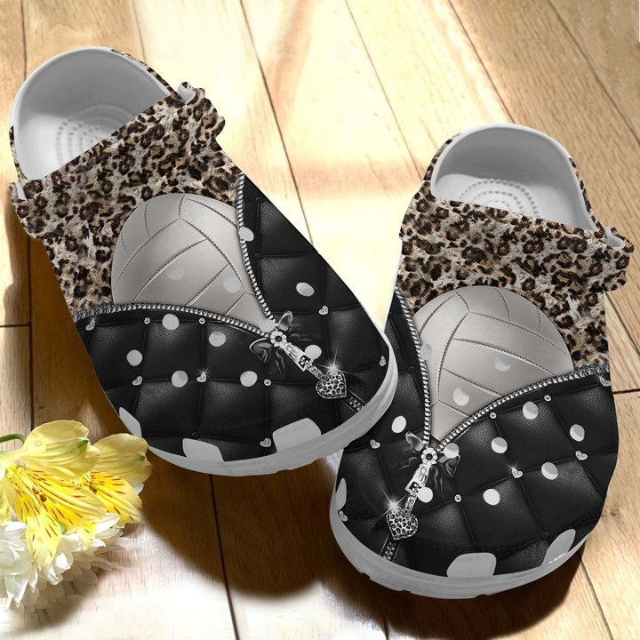 Volleyball Jacket Leopard Shoes Crocs Clogs Gift For Schoolgirl Lover