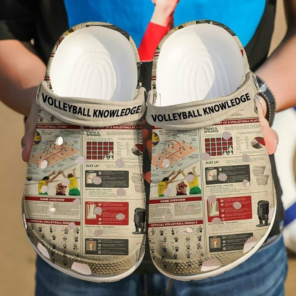 Volleyball Knowledge 102 Gift For Lover Rubber Crocs Clog Shoes Comfy Footwear