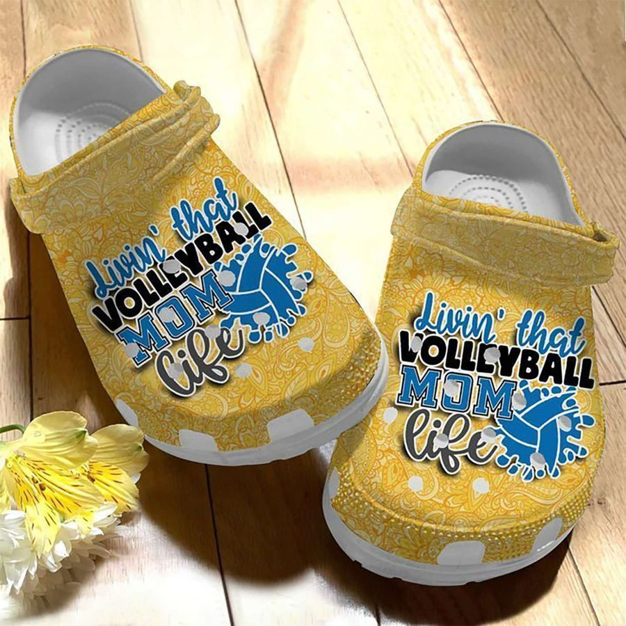 Volleyball Mom Gold Indian Doodle Ornament Crocs Clog Shoes