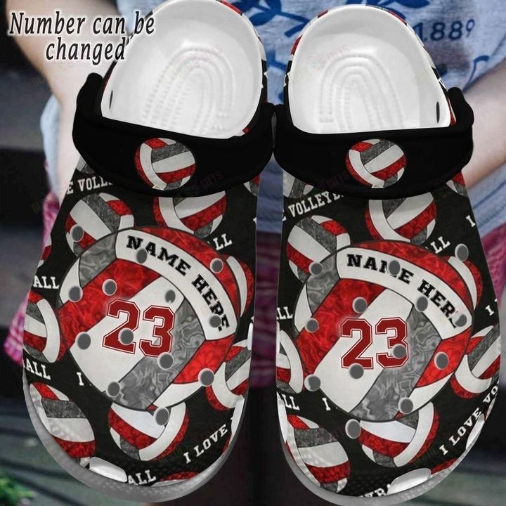 Volleyball Personalized I Love Volleyball Crocs Classic Clogs Shoes