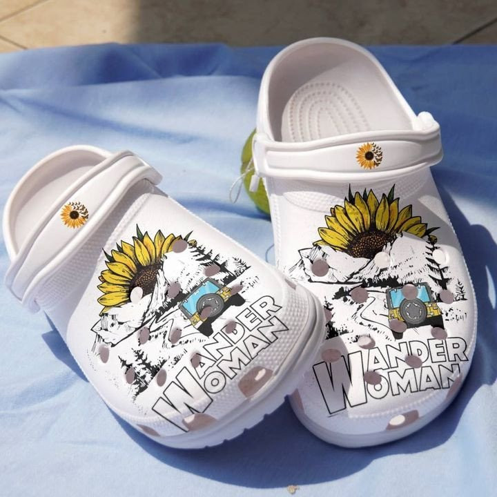 Wander Woman Sunflower Clogs Crocs Shoes Gift For Birthday Christmas Thanksgiving