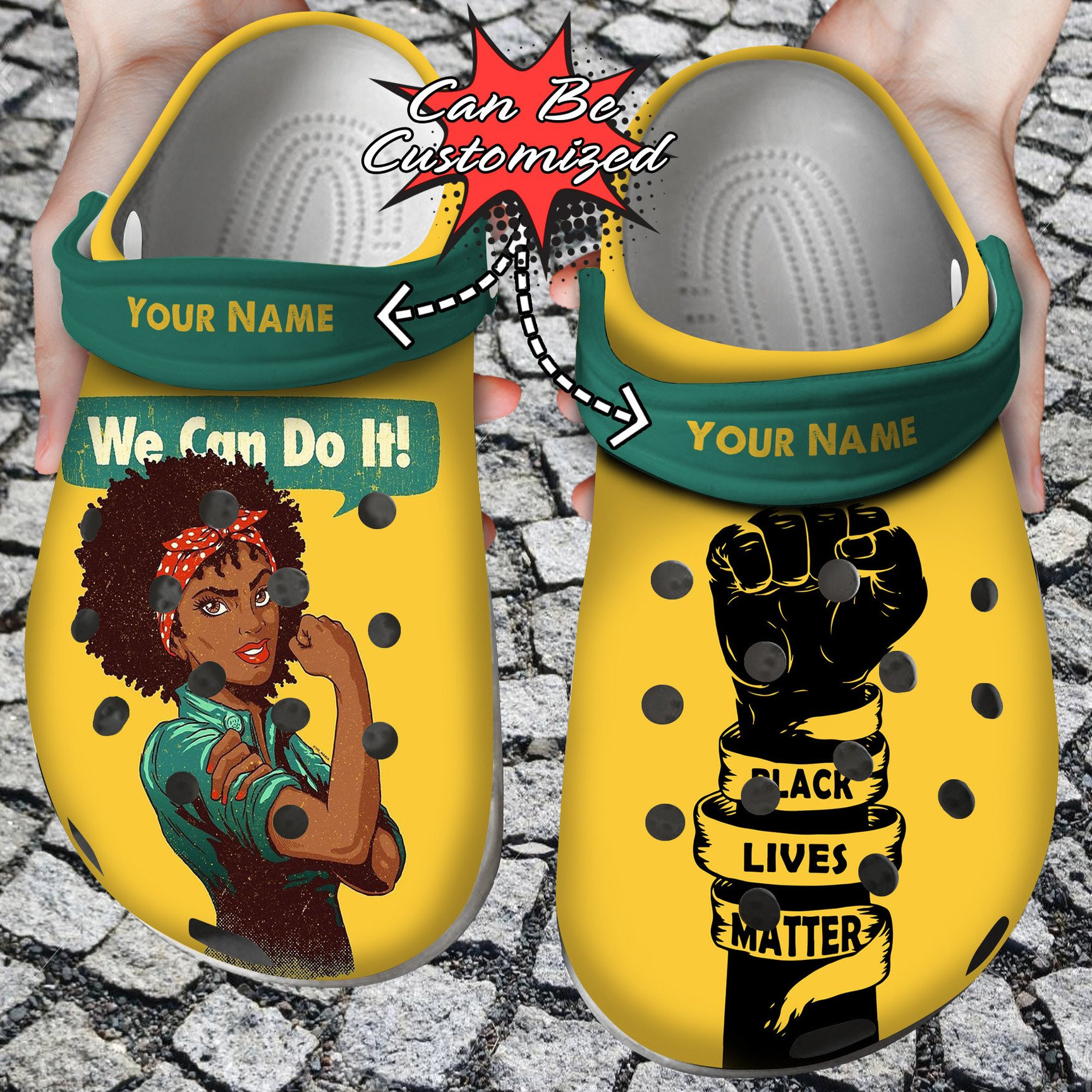 We Can Do It Black Women Personalized Black Live Matter Crocs Clog Shoes Custom Crocs